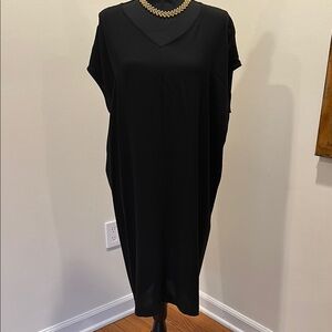EILEEN FISHER Elegant Black Women's Silk Dress